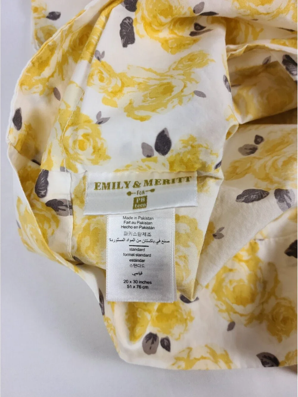 Emily & Meritt For PB Teen Yellow Rose Bedsheet Set XL Twin